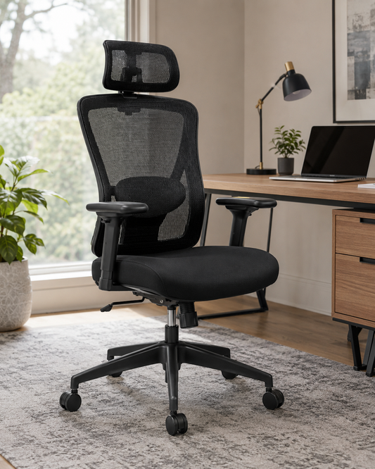 Crestmoor AirGrid Black Mesh Chair